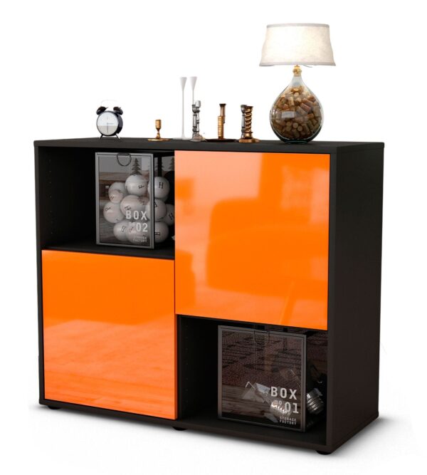 Sideboard Caralina | | Front in Hochglanz Orange | 92x79x35cm (BxHxT)