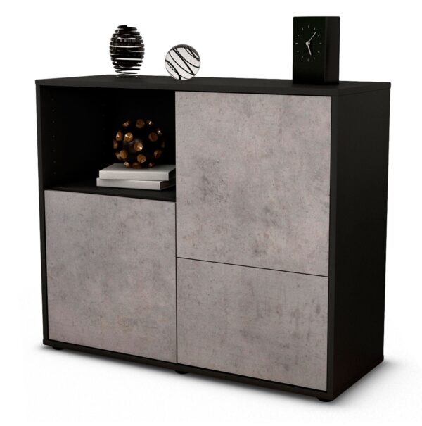Sideboard Carina | | Front in Beton Optik | 92x79x35cm (BxHxT)