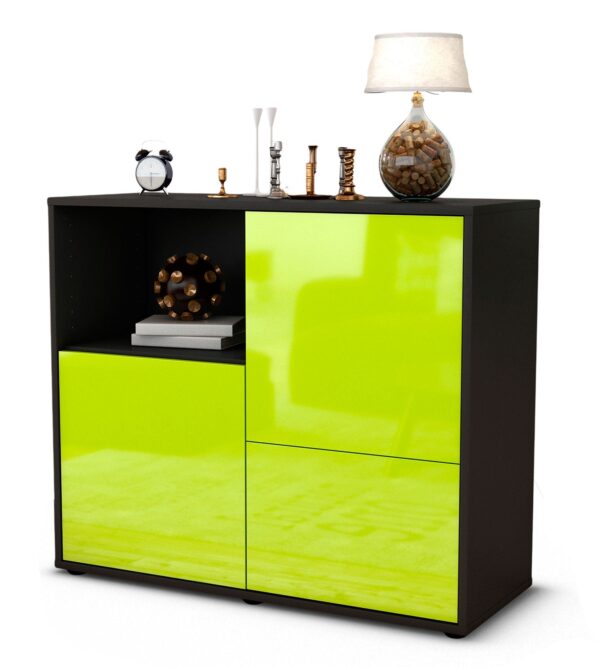 Sideboard Carina | | Front in Hochglanz Grün | 92x79x35cm (BxHxT)