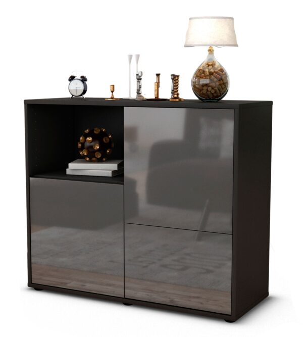 Sideboard Carina | | Front in Hochglanz Grau | 92x79x35cm (BxHxT)