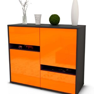 Sideboard Carlotta | | Front in Hochglanz Orange | 92x79x35cm (BxHxT)