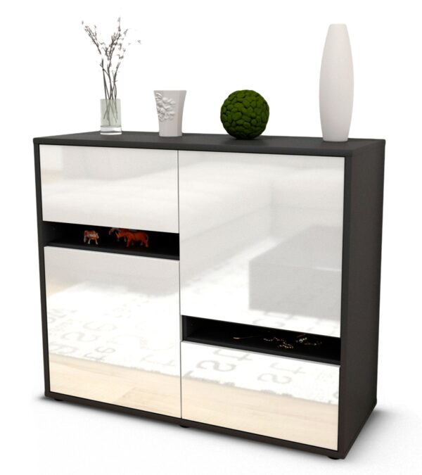 Sideboard Carlotta | | Front in Hochglanz Weiß | 92x79x35cm (BxHxT)