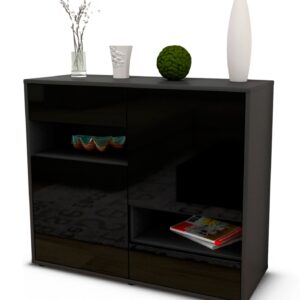 Sideboard Carmelina, Schwarz (92x79x35cm)