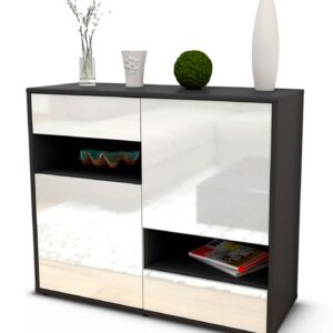 Sideboard Carmelina | | Front in Hochglanz Weiß | 92x79x35cm (BxHxT)