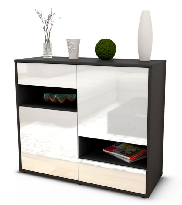 Sideboard Carmelina | | Front in Hochglanz Weiß | 92x79x35cm (BxHxT)