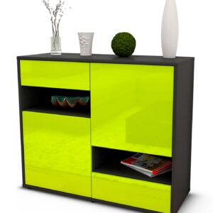 Sideboard Carmelina | | Front in Hochglanz Grün | 92x79x35cm (BxHxT)
