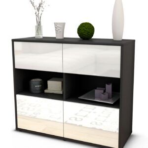 Sideboard Carmen | | Front in Hochglanz Weiß | 92x79x35cm (BxHxT)