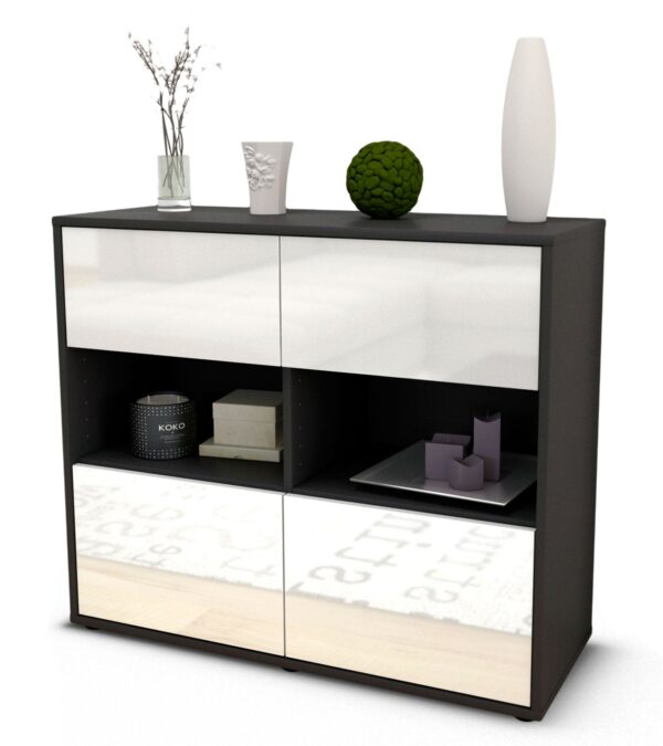 Sideboard Carmen | | Front in Hochglanz Weiß | 92x79x35cm (BxHxT)