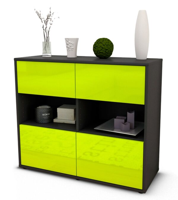Sideboard Carmen | | Front in Hochglanz Grün | 92x79x35cm (BxHxT)