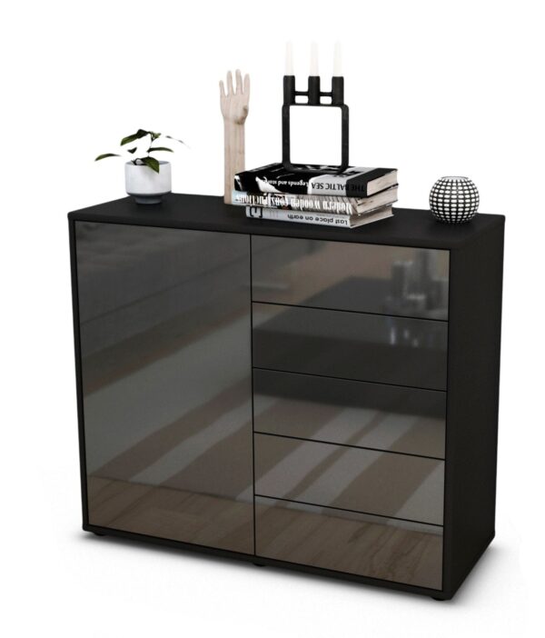 Sideboard Cecilia | | Front in Hochglanz Grau | 92x79x35cm (BxHxT)