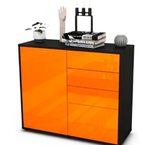 Sideboard Celestina | | Front in Hochglanz Orange | 92x79x35cm (BxHxT)