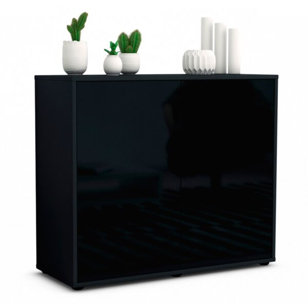 Sideboard Chantal | | Front in Hochglanz Schwarz | 92x79x35cm (BxHxT)