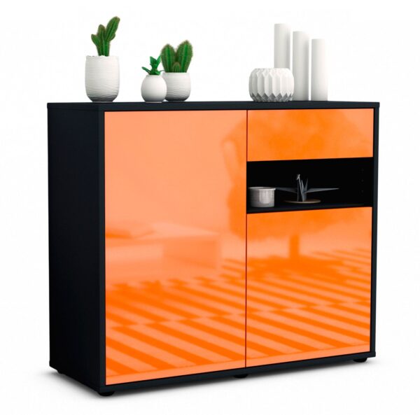 Sideboard Charlotta | | Front in Hochglanz Orange | 92x79x35cm (BxHxT)