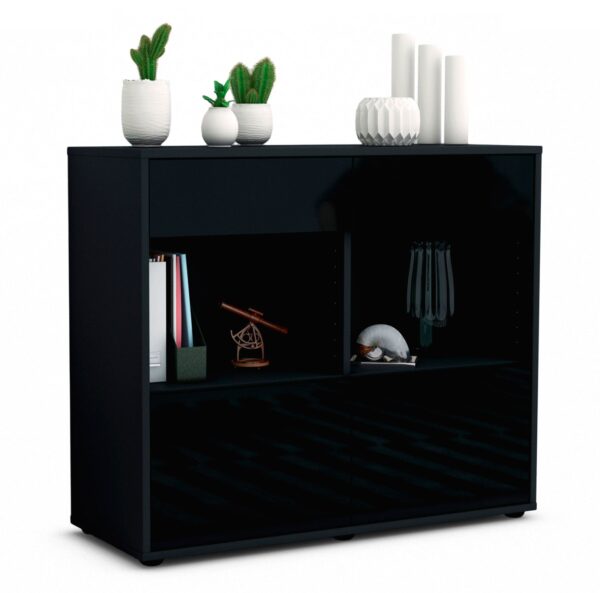Sideboard Christina | | Front in Hochglanz Schwarz | 92x79x35cm (BxHxT)