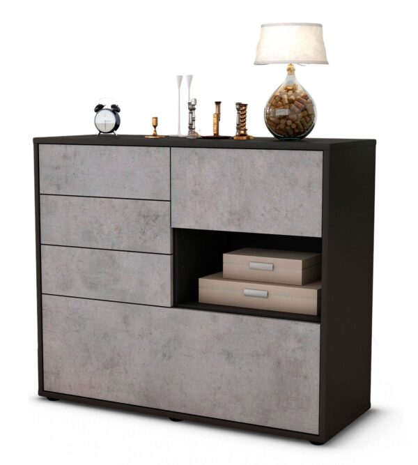 Sideboard Coco | | Front in Beton Optik | 92x79x35cm (BxHxT)