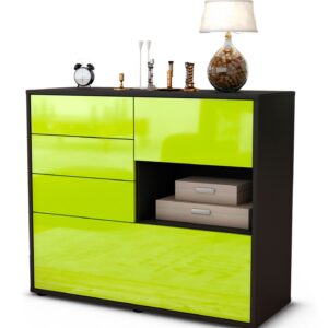 Sideboard Coco | | Front in Hochglanz Grün | 92x79x35cm (BxHxT)