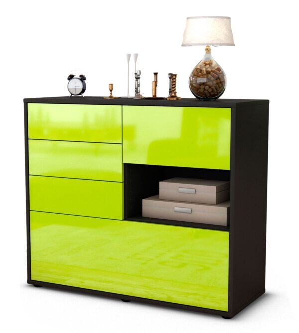 Sideboard Coco | | Front in Hochglanz Grün | 92x79x35cm (BxHxT)