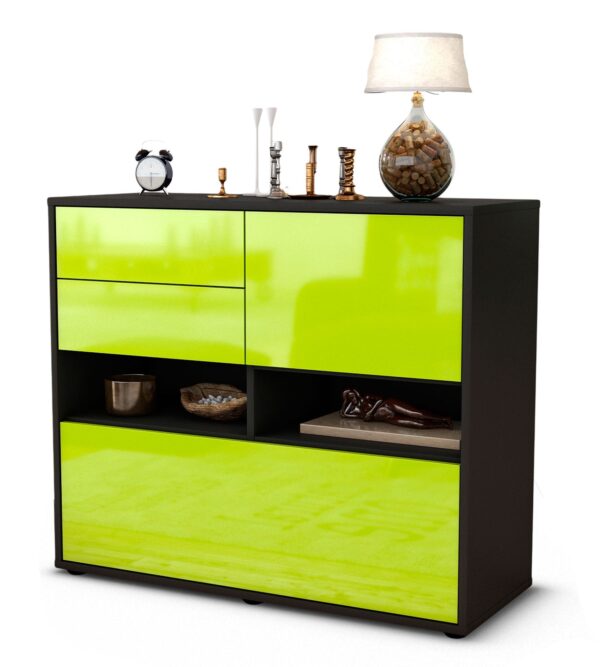 Sideboard Cornelia | | Front in Hochglanz Grün | 92x79x35cm (BxHxT)
