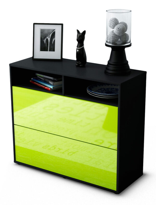 Sideboard Cosma | | Front in Hochglanz Grün | 92x79x35cm (BxHxT)
