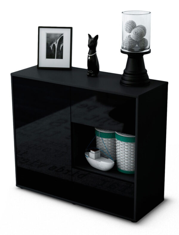 Sideboard Danica | | Front in Hochglanz Schwarz | 92x79x35cm (BxHxT)