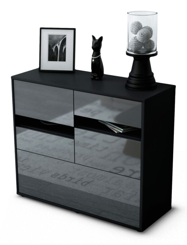 Sideboard Daria | | Front in Hochglanz Grau | 92x79x35cm (BxHxT)