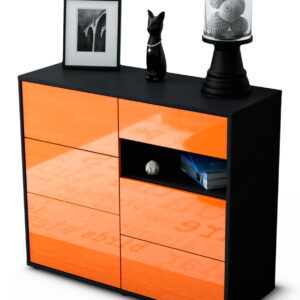 Sideboard Dariella | | Front in Hochglanz Orange | 92x79x35cm (BxHxT)