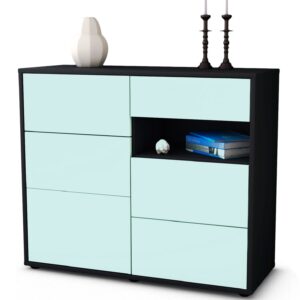 Sideboard Dariella | Korpus Anthrazit | Front in Mint | 92x79x35cm (BxHxT)