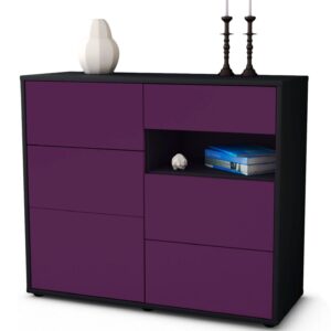 Sideboard Dariella | Korpus Anthrazit | Front in Lila | 92x79x35cm (BxHxT)