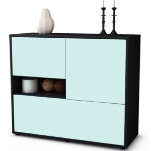 Sideboard Debora | Korpus Anthrazit | Front in Mint | 92x79x35cm (BxHxT)