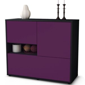 Sideboard Debora | Korpus Anthrazit | Front in Lila | 92x79x35cm (BxHxT)