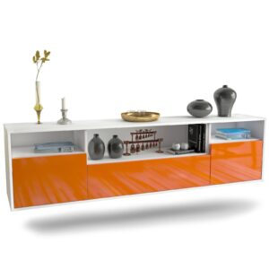 Lowboard Winston-Salem, Orange, hängend (180x49x35cm)