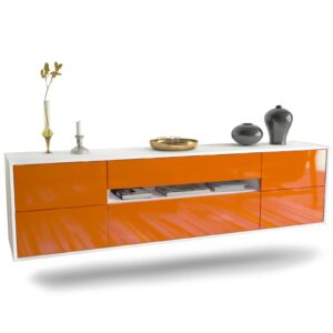 Lowboard Reno, Orange, hängend (180x49x35cm)