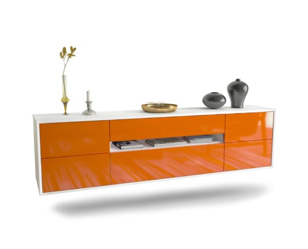 Lowboard Reno, Orange, hängend (180x49x35cm)