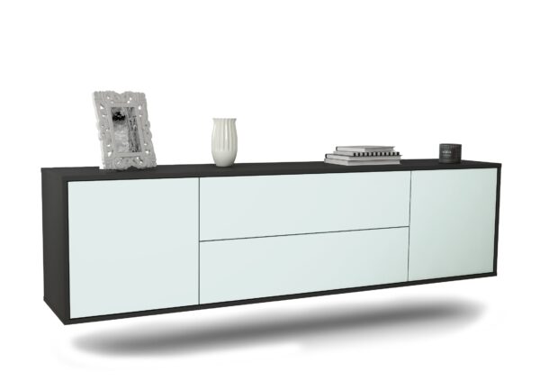 Lowboard Cincinnati | hängend | Korpus Anthrazit | Front in Mint | 180x49x35cm (BxHxT)
