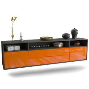 Lowboard Laredo, Orange, hängend (180x49x35cm)