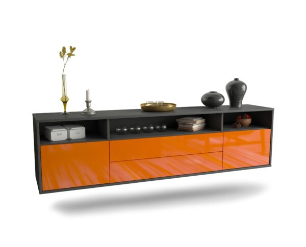 Lowboard Laredo, Orange, hängend (180x49x35cm)