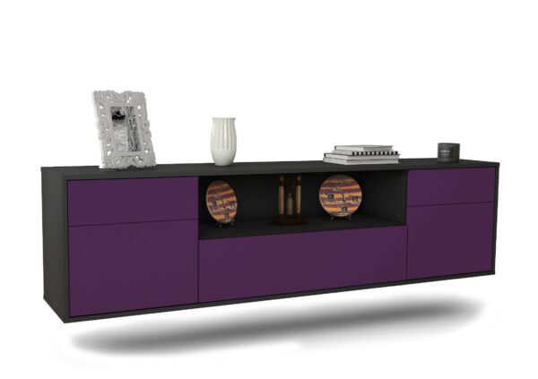 Lowboard Lubbock, Lila, hängend (180x49x35cm)