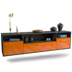 Lowboard Winston-Salem, Orange, hängend (180x49x35cm)