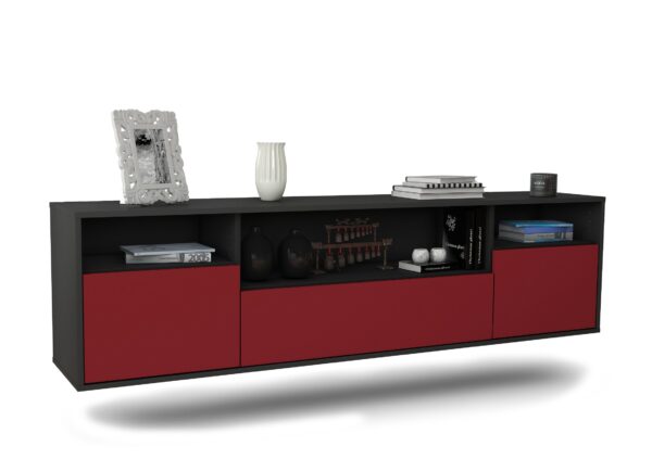 Lowboard Winston-Salem, Bordeaux, hängend (180x49x35cm)