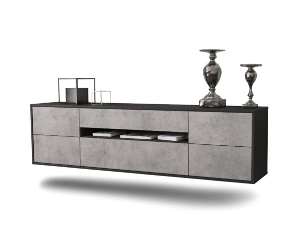 Lowboard Reno, Beton, hängend (180x49x35cm)