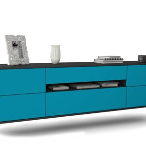Lowboard Reno, Türkis, hängend (180x49x35cm)