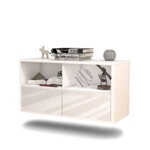 Lowboard San Antonio | hängend | Korpus Weiß | Front in Hochglanz Weiß | 92x49x35cm (BxHxT)