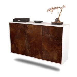 Sideboard Chattanooga | hängend | Korpus Weiß | Front in Rost Optik | 136x79x35cm (BxHxT)