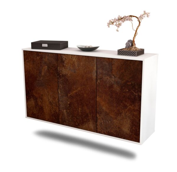 Sideboard Chattanooga | hängend | Korpus Weiß | Front in Rost Optik | 136x79x35cm (BxHxT)
