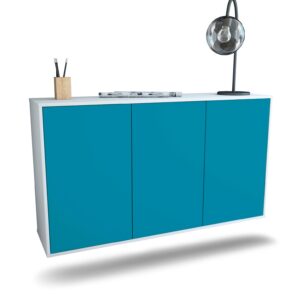 Sideboard Chattanooga | hängend | Korpus Weiß | Front in Türkis | 136x79x35cm (BxHxT)