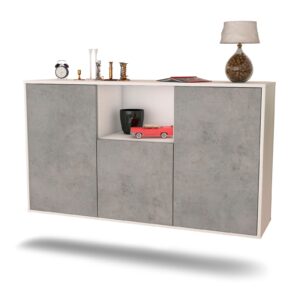 Sideboard Overland Park | hängend | Korpus Weiß | Front in Beton Optik | 136x79x35cm (BxHxT)