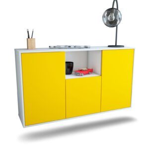 Sideboard Overland Park | hängend | Korpus Weiß | Front in Gelb | 136x79x35cm (BxHxT)