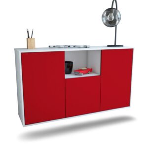Sideboard Overland Park | hängend | Korpus Weiß | Front in Bordeaux | 136x79x35cm (BxHxT)