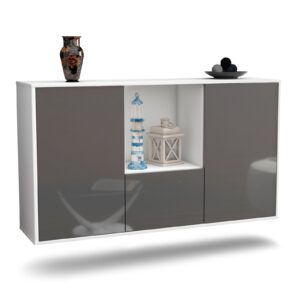 Sideboard Garden Grove, Grau, hängend (136x79x35cm)