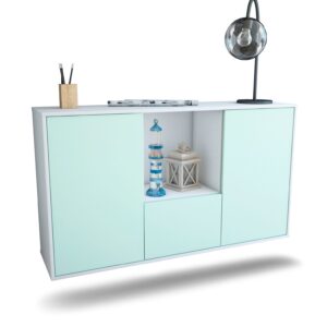 Sideboard Garden Grove | hängend | Korpus Weiß | Front in Mint | 136x79x35cm (BxHxT)